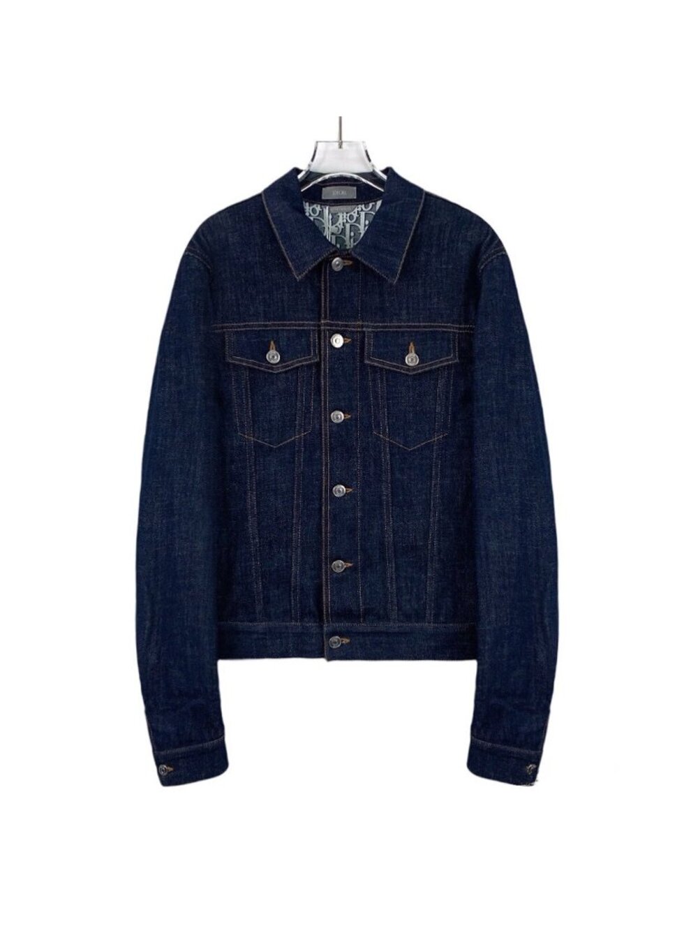 Dior 2024 Essentials Collection Blue Logo-Lined Denim Jacket